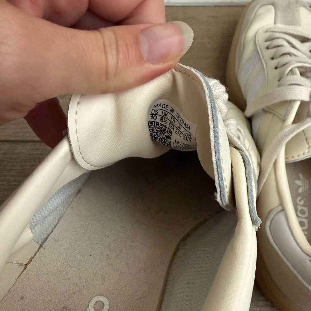 adidas Samba Cream & White Retro Suede Sneakers - Picture 6 of 8